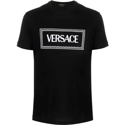 Schwarzes T-Shirt 1B000,T-Shirts - Versace - Modalova