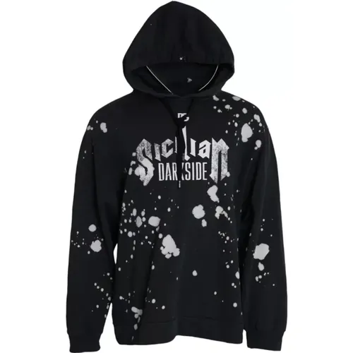 Sicilian Hoodie Sweatshirt Graphic Print , male, Sizes: L - Dolce & Gabbana - Modalova