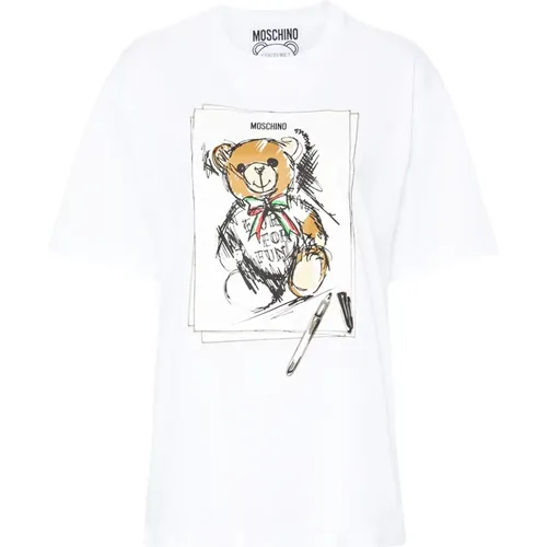 Teddy Bear Crew Neck T-shirts , Damen, Größe: 2XS - Moschino - Modalova