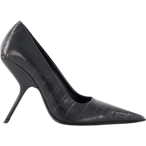 Crocodile-Embossed Pointed Toe Pumps , female, Sizes: 5 UK, 6 1/2 UK, 1 1/2 UK, 2 1/2 UK, 6 UK, 5 1/2 UK - Salvatore Ferragamo - Modalova