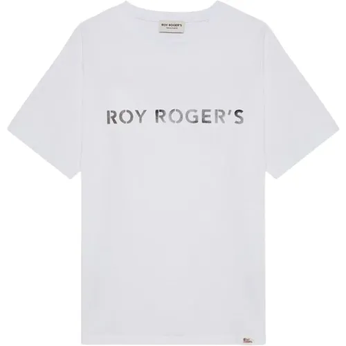 Stencil Logo Cotton T-Shirt , male, Sizes: S, XL, M, L - Roy Roger's - Modalova