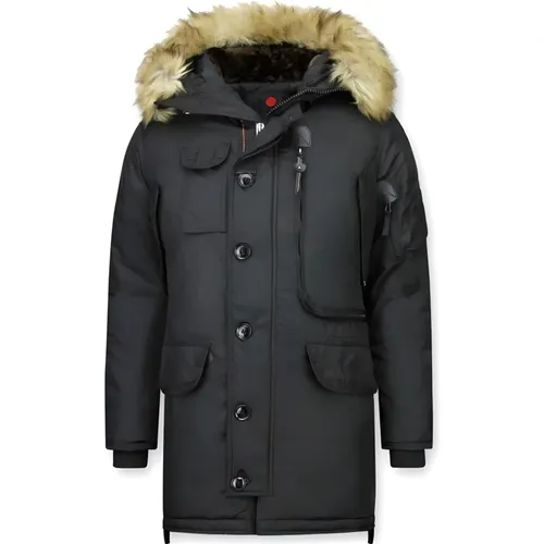 Winter Jacket for Men Long - Faux Fur Collar Parka , male, Sizes: S - True Rise - Modalova