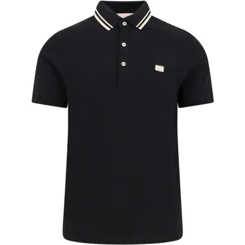 Baumwoll-Poloshirt mit VLogo-Patch , Herren, Größe: M - Valentino - Modalova