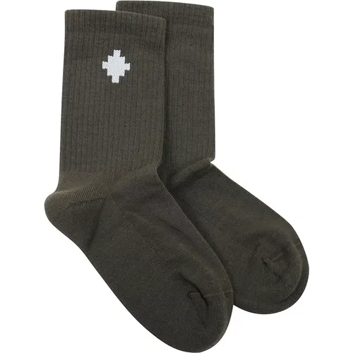 Hohe Socken mit militärischem Kreuzlogo , Herren, Größe: M - Marcelo Burlon - Modalova