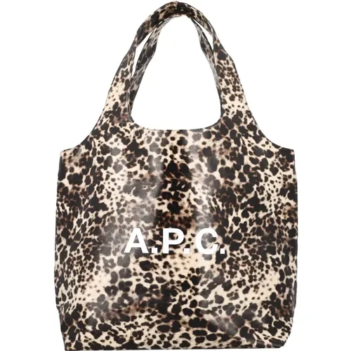 Leopard Print Ninon Tote Bag , female, Sizes: ONE SIZE - A.p.c. - Modalova