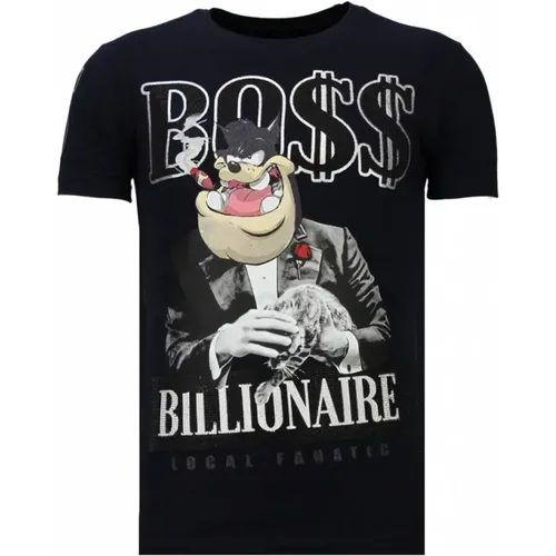 Billionaire Boss Rhinestone - Herren T-Shirt - 13-6205N - Local Fanatic - Modalova