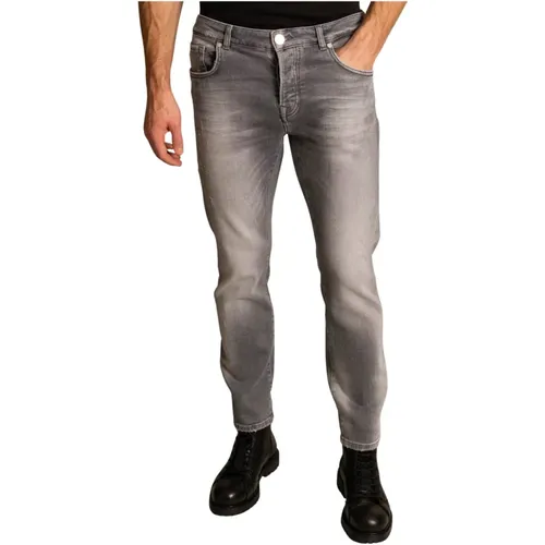 Slim Fit 5-Pocket Jeans , Herren, Größe: W33 L34 - Goldgarn Denim - Modalova