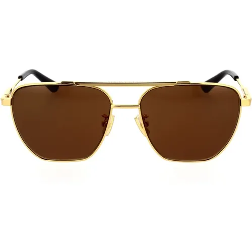 Moderne Metall Sonnenbrille Bv1236S 002 , Herren, Größe: 57 MM - Bottega Veneta - Modalova