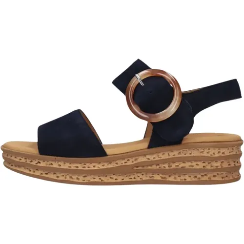 Blaue Sandale 550.2 Stylischer Komfort , Damen, Größe: 39 EU - Gabor - Modalova