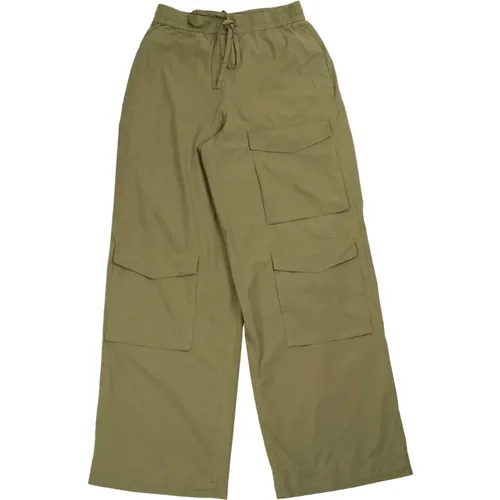 Cargo pants with olive pockets , female, Sizes: L, S - Essentiel Antwerp - Modalova