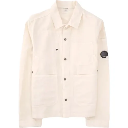 Classic Cotton Linen Overshirt , male, Sizes: XL, L, 2XL - C.P. Company - Modalova