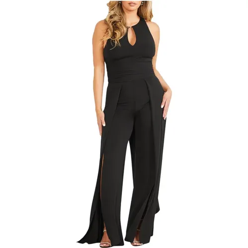 Schwarzer Jumpsuit Ärmellos Reißverschluss - Guess - Modalova