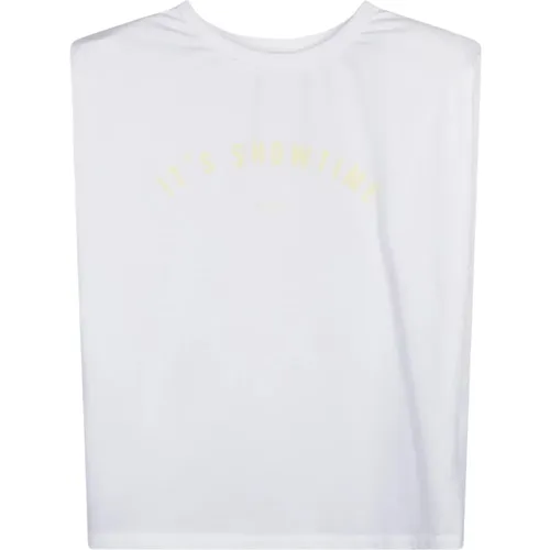 Padded Sleeveless T-shirt with Shoulder Pads , female, Sizes: M - 10Days - Modalova
