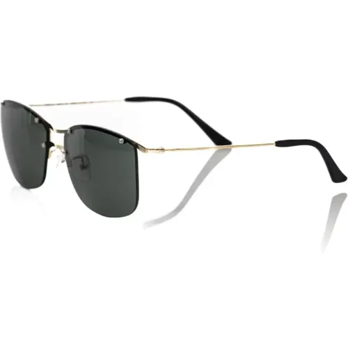 Clubmaster Sonnenbrille in Gold und Schwarz , Herren, Größe: ONE Size - Frankie Morello - Modalova