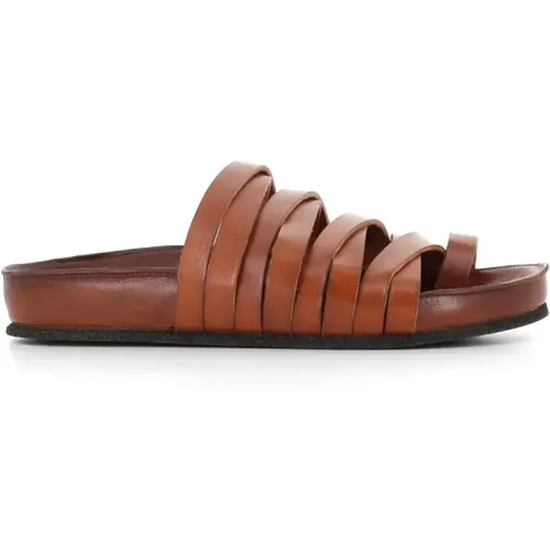 Leather Cross Strap Sandals , female, Sizes: 4 UK, 3 UK - Pantanetti - Modalova