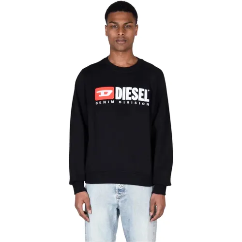 Sweatshirt aus Bio-Baumwolle mit Besticktem Logo , Herren, Größe: L - Diesel - Modalova