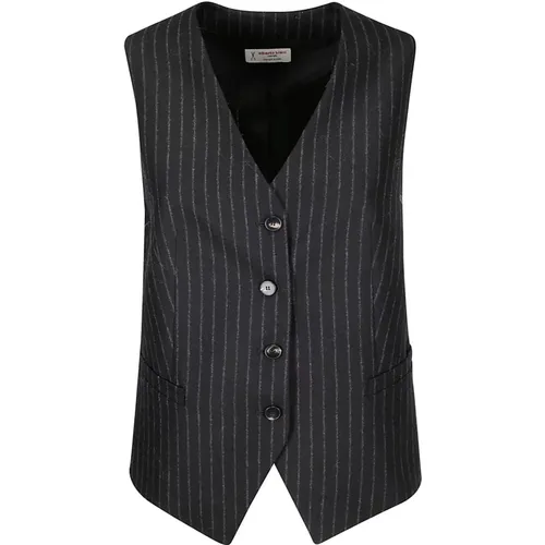 Pinstripe Vest with Front Pockets , female, Sizes: 2XS, S, M, XS - Alberto Biani - Modalova