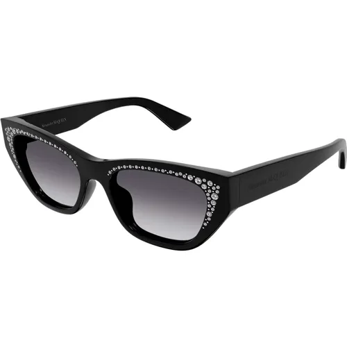 Stylische Sonnenbrille Am0465S Schwarz , Damen, Größe: 54 MM - alexander mcqueen - Modalova