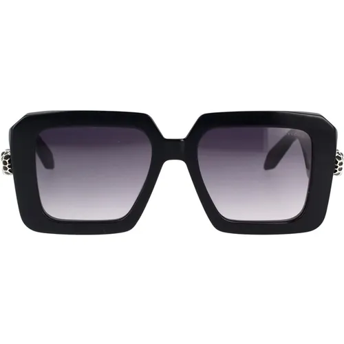 Geometric Shape Sunglasses with Snake Detail , unisex, Sizes: 52 MM - Bvlgari - Modalova