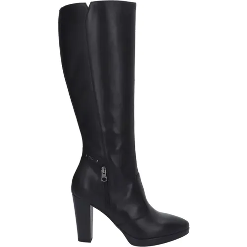 Leather Zip-Up Boot , female, Sizes: 3 UK - Nerogiardini - Modalova