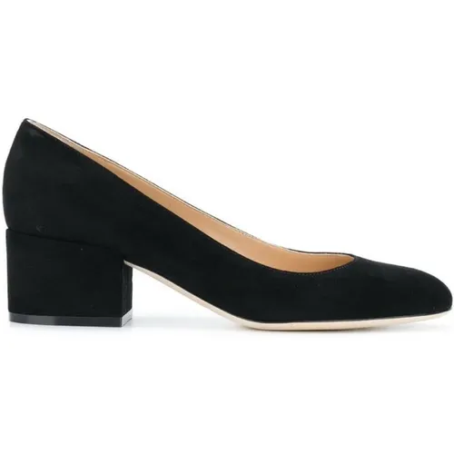 Suede Round Heel Shoes , female, Sizes: 4 1/2 UK - Sergio Rossi - Modalova