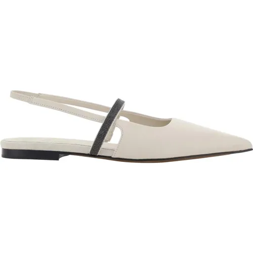 Slingback Flats , female, Sizes: 3 UK - BRUNELLO CUCINELLI - Modalova