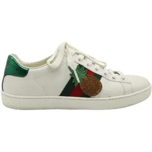 Pre-owned Leather sneakers , female, Sizes: 1 UK - Gucci Vintage - Modalova