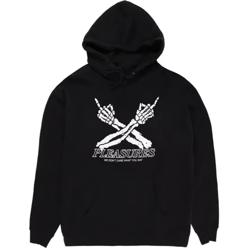 Graphic Print Cotton Blend Hoodies , male, Sizes: M - Pleasures - Modalova