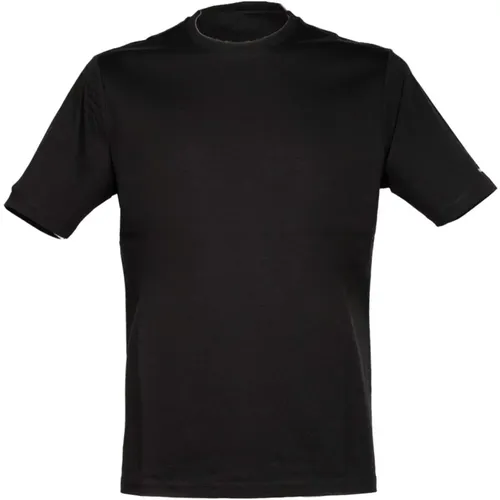 Schwarzes Baumwoll-Ripp-T-Shirt , Herren, Größe: S - People of Shibuya - Modalova
