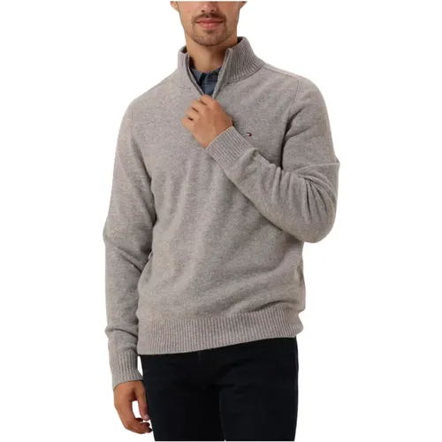 Lambswool Zip Mock Pullover , Herren, Größe: 2XL - Tommy Hilfiger - Modalova