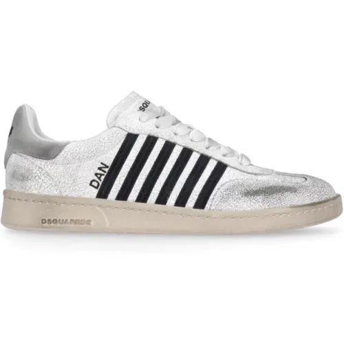 Weiße Wildleder Herren Sneakers , Herren, Größe: 42 EU - Dsquared2 - Modalova