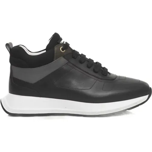 Schwarze Leder Platform Sneakers Front Logo , Damen, Größe: 36 EU - Cerruti 1881 - Modalova