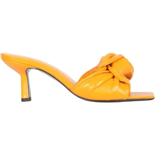 Orange Leder Woll Mules By FAR - By FAR - Modalova