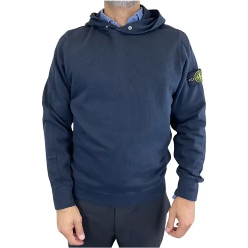 Marineblauer Kapuzenpullover , Herren, Größe: S - Stone Island - Modalova