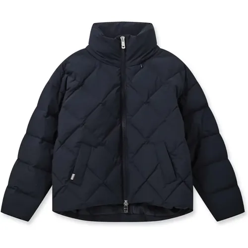 Quilted Down Jacket Salute Navy , female, Sizes: L - MOS MOSH - Modalova