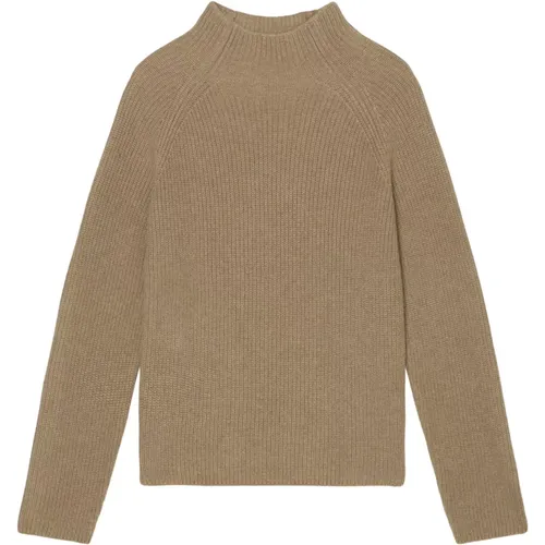 Rundstrick Mock-Neck Pullover , Damen, Größe: M - Marc O'Polo - Modalova