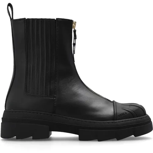 Gum leather ankle boots , female, Sizes: 6 UK - Furla - Modalova