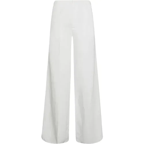 Wide-leg gabardine cotton and linen pants , female, Sizes: M, XS, S - Forte Forte - Modalova