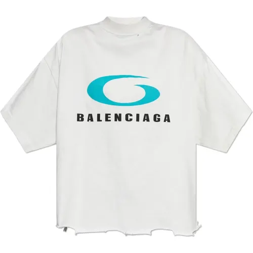 T-shirt with logo , female, Sizes: L, M - Balenciaga - Modalova