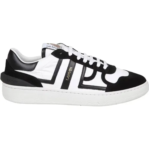 White/Black Leather Sneakers Aw24 , male, Sizes: 11 UK, 9 UK, 10 UK, 6 UK, 7 UK, 8 UK - Lanvin - Modalova