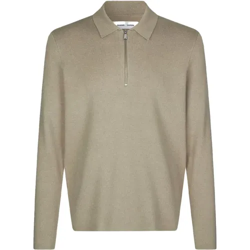 Classic Polo Zip Sweater Eco-Friendly Viscose , male, Sizes: XL, 2XL, L, S - Samsøe Samsøe - Modalova