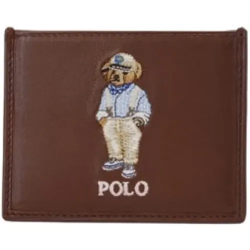 Leather Polo Bear Card Holder , female, Sizes: ONE SIZE - Polo Ralph Lauren - Modalova