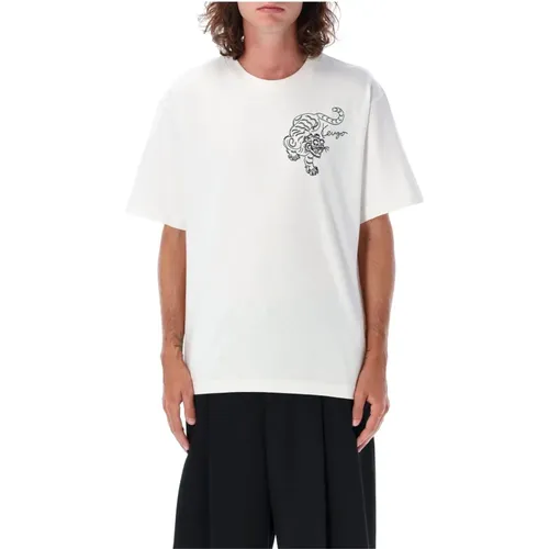 Weiße Tiger T-Shirt Oversized Fit , Herren, Größe: M - Kenzo - Modalova