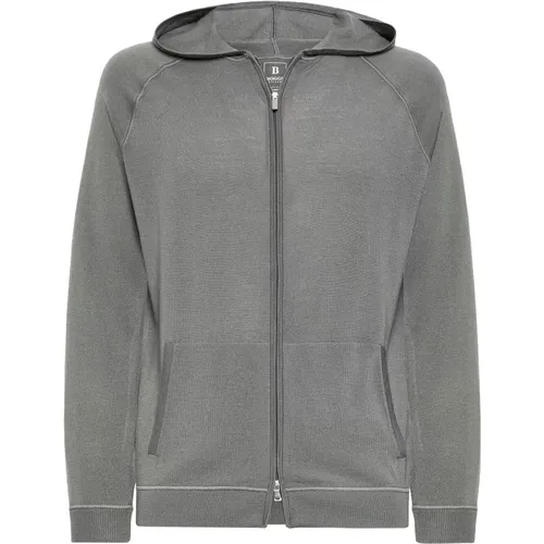 Merinowoll-Full-Zip-Hoodie , Herren, Größe: 2XL - Boggi Milano - Modalova