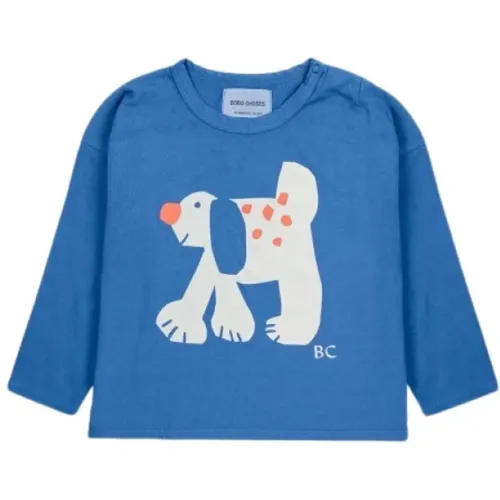 Blauer Hund T-shirt Winterkollektion 2024 - Bobo Choses - Modalova