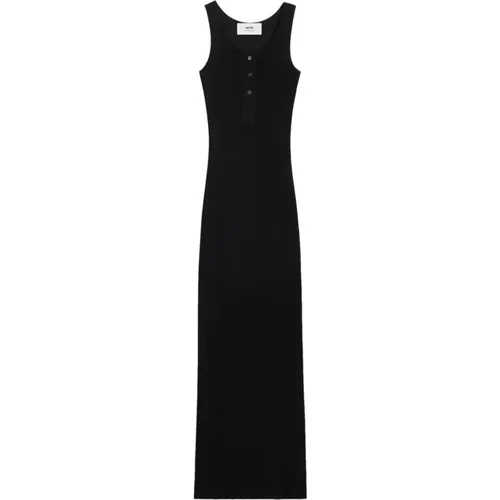 Ribbed Cotton Dress , female, Sizes: L, XS, M, S - Ami Paris - Modalova