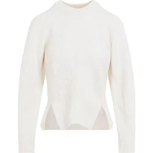 White Cashmere Sweater Bodice Effect , female, Sizes: M, S, XS - alexander mcqueen - Modalova