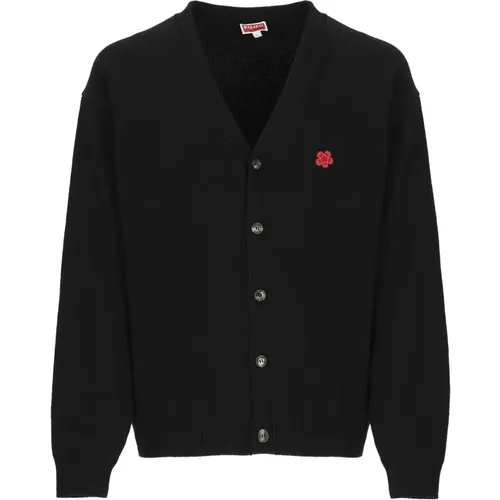 Wool Cardigan V-Neck Sweater , male, Sizes: L, M, S - Kenzo - Modalova