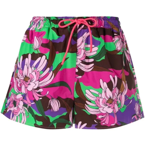 Blumenmuster Kordelzug Shorts , Damen, Größe: XS - Moncler - Modalova