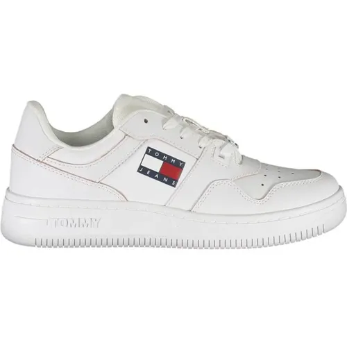 Stylish lace-up sneakers with contrasting detail , female, Sizes: 4 UK - Tommy Hilfiger - Modalova